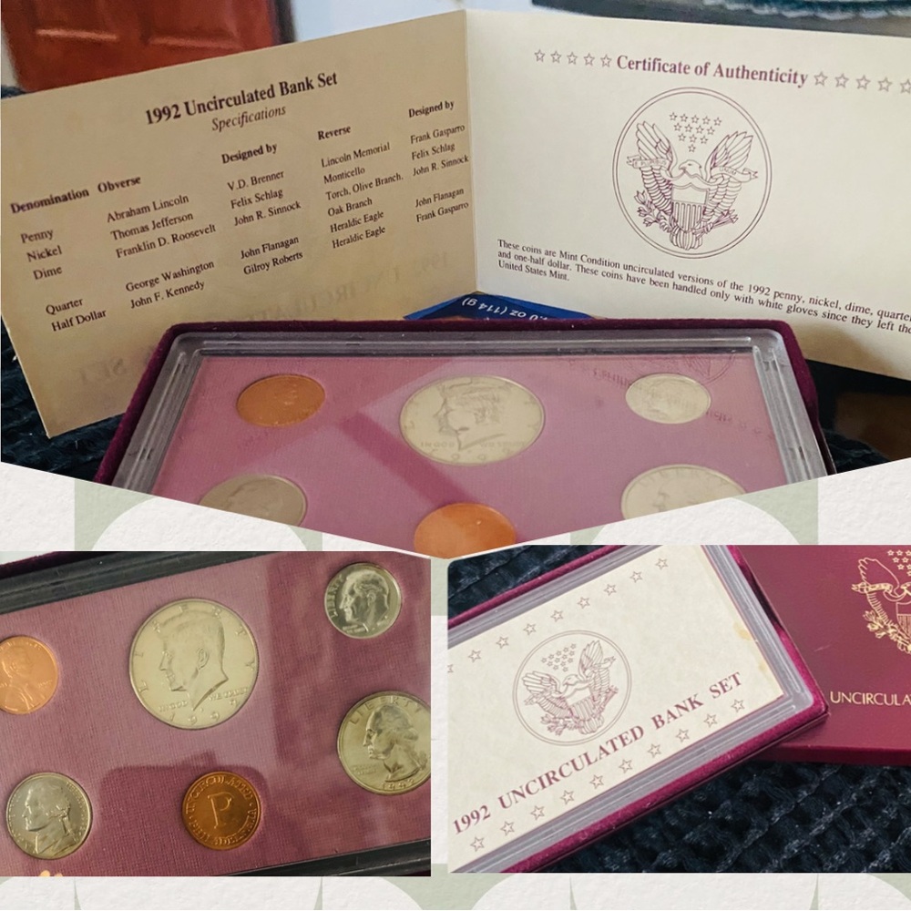1992 Uncirculated 5 Coin P Set Ungraded Full Torch FT Full Band FB